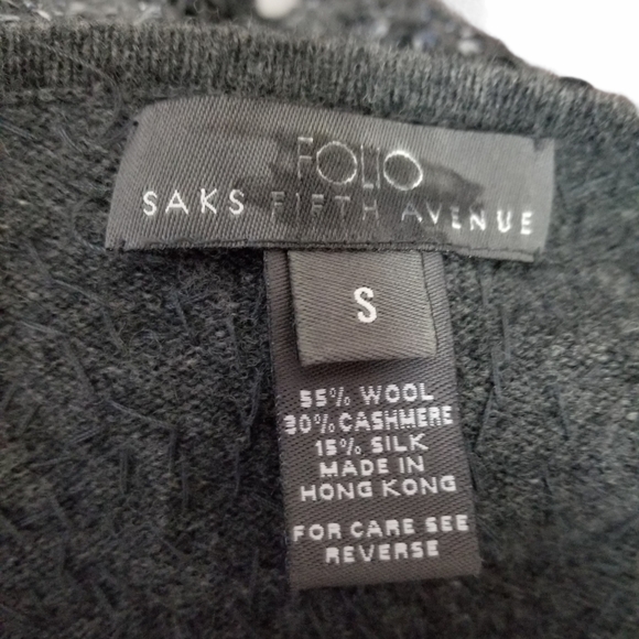 Vintage Saks Fifth Avenue Folio Women's Gray Sequi - Picture 4 of 4